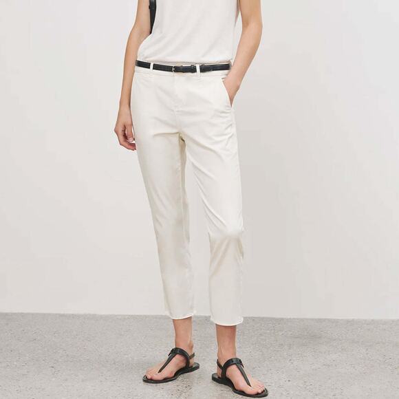 Nili Lotan East Hampton Pant Eggshell Raw Hem Cropped Slouchy SZ 6 - Picture 1 of 6